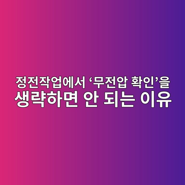 정전작업에서 ‘무전압 확인’을 생략하면 안 되는 이유 7 eca095eca084ec9e91ec9785ec9790ec849c ebacb4eca084ec9595 ed9995ec9db8ec9d84 ec839deb9eb5ed9598eba9b4 ec9588 eb9098eb8a94 1789001422